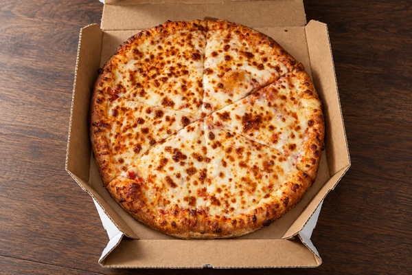 The same cheese pizza after MenuStaged